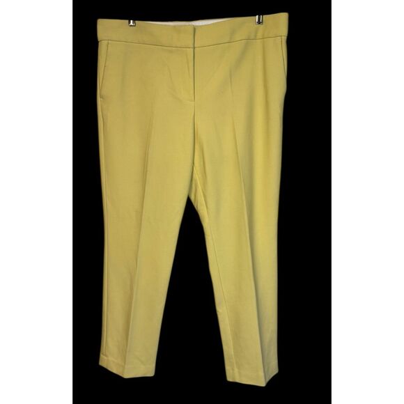 LOFT Marisa Trouser Butter Yellow Size 14 Dress Pants Pockets Career - Picture 4 of 10